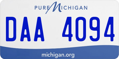 MI license plate DAA4094