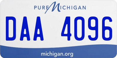 MI license plate DAA4096