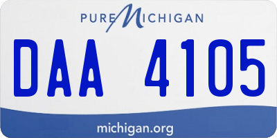 MI license plate DAA4105
