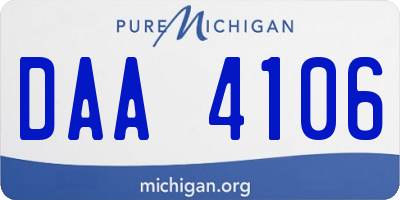 MI license plate DAA4106