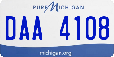 MI license plate DAA4108