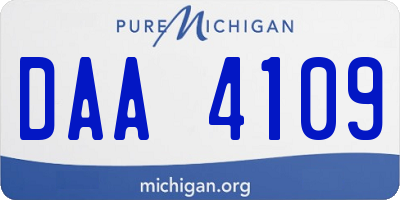 MI license plate DAA4109