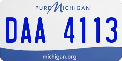 MI license plate DAA4113