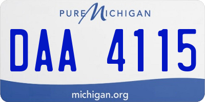 MI license plate DAA4115