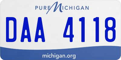 MI license plate DAA4118