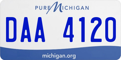 MI license plate DAA4120