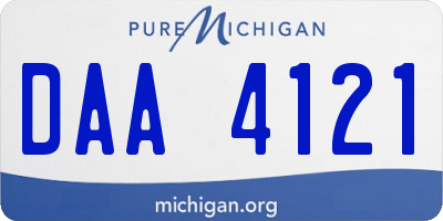 MI license plate DAA4121