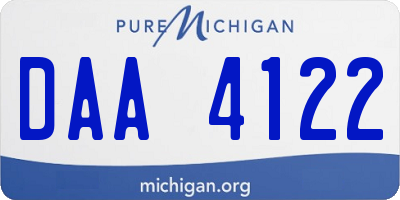 MI license plate DAA4122