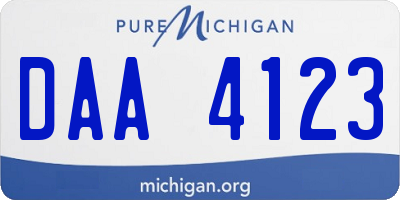 MI license plate DAA4123