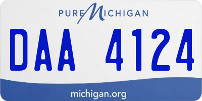 MI license plate DAA4124