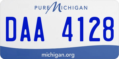 MI license plate DAA4128