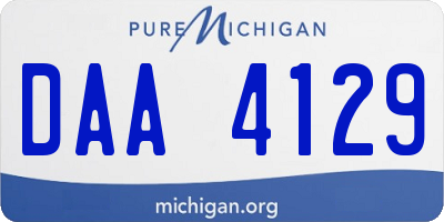 MI license plate DAA4129