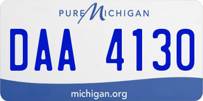 MI license plate DAA4130
