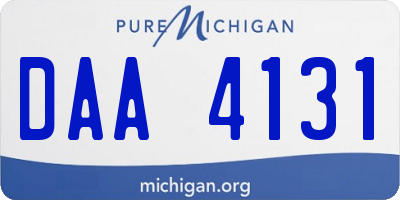 MI license plate DAA4131