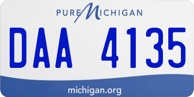 MI license plate DAA4135