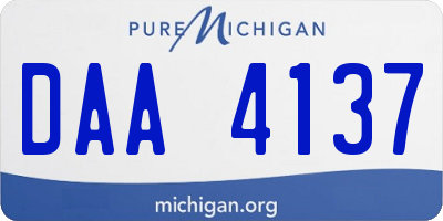 MI license plate DAA4137