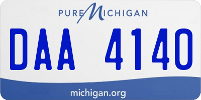MI license plate DAA4140