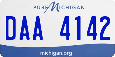 MI license plate DAA4142