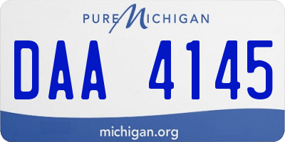 MI license plate DAA4145