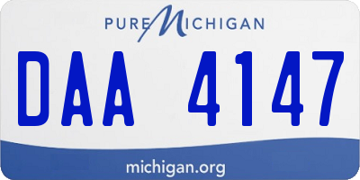 MI license plate DAA4147