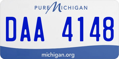 MI license plate DAA4148