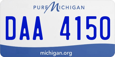 MI license plate DAA4150