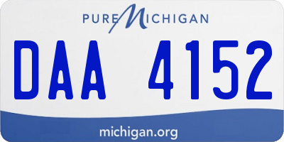 MI license plate DAA4152