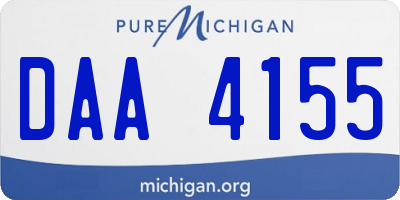 MI license plate DAA4155