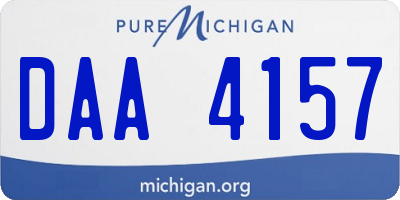 MI license plate DAA4157