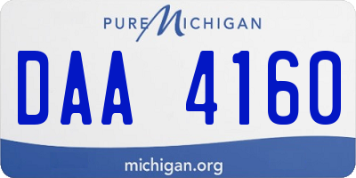 MI license plate DAA4160