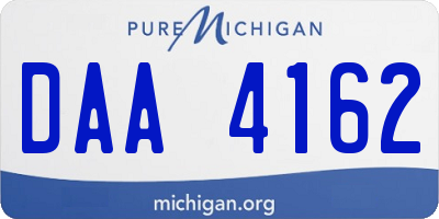 MI license plate DAA4162