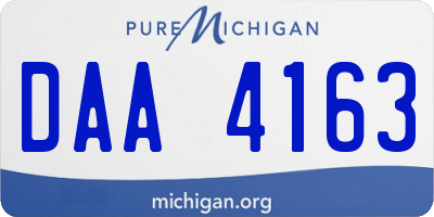 MI license plate DAA4163