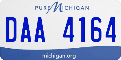 MI license plate DAA4164