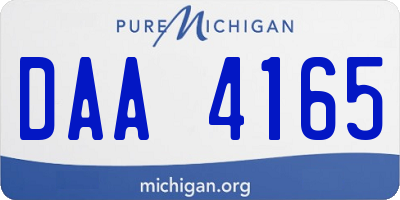 MI license plate DAA4165