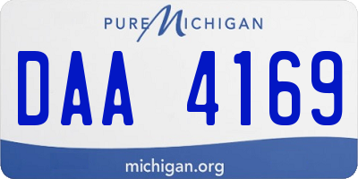 MI license plate DAA4169