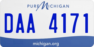 MI license plate DAA4171