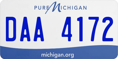 MI license plate DAA4172