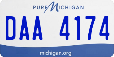 MI license plate DAA4174