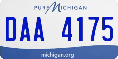 MI license plate DAA4175