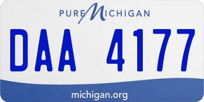 MI license plate DAA4177