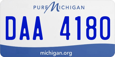 MI license plate DAA4180