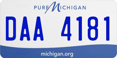 MI license plate DAA4181