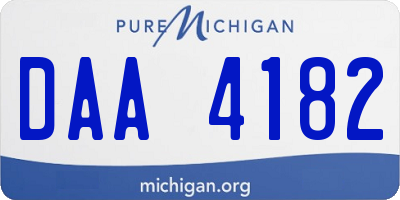 MI license plate DAA4182