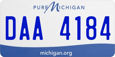 MI license plate DAA4184