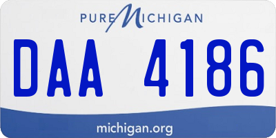 MI license plate DAA4186