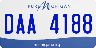 MI license plate DAA4188