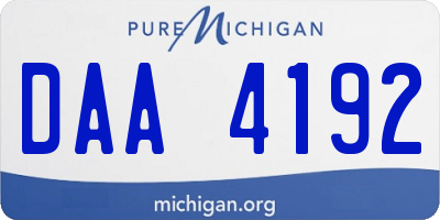 MI license plate DAA4192