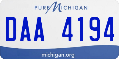 MI license plate DAA4194