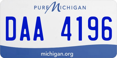 MI license plate DAA4196