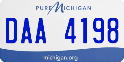 MI license plate DAA4198